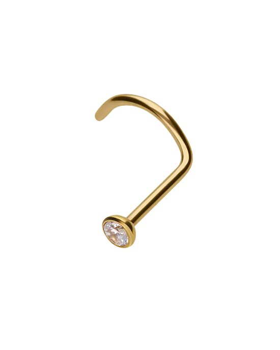 Titāna nostril pīrsings "PEARL" zelta krāsā
