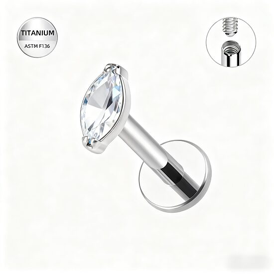 Titāna labret pīrsings – "PETAL"