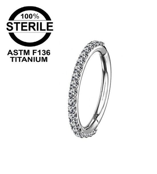 Riņķītis titāna "SPARKLE" 1,2x6mm sudraba krāsā