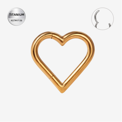 Riņķītis titāna "LOVE" 1.2x8mm zelta krāsā