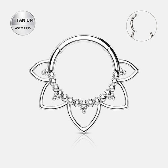 Riņķītis titāna "POPPY" 1.2x8mm sudraba krāsā