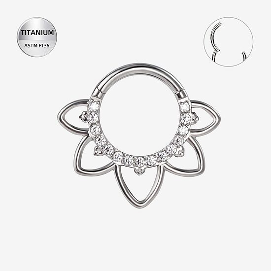 Riņķītis titāna "POPPIA" 1.2x8mm sudraba krāsā
