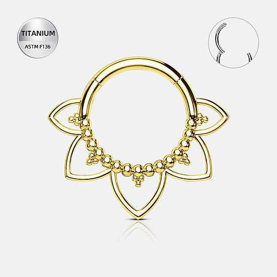 Riņķītis titāna "POPPY" 1.2x8mm zelta krāsā