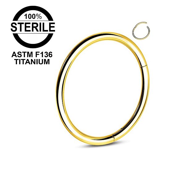 Riņķītis titāna "LOOP" 1.2x10mm zelta krāsā