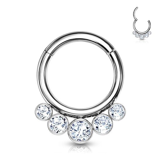 Riņķītis titāna "MIDNIGHT GLOW" 1.2x8mm sudraba krāsā