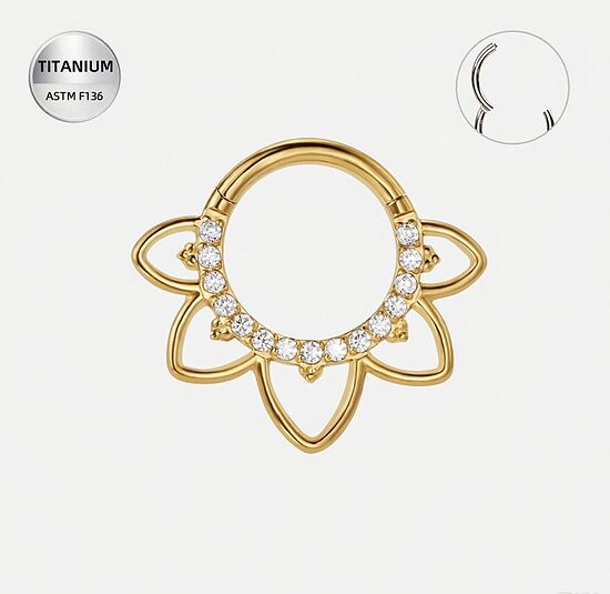 Riņķītis titāna "POPPIA" 1.2x8mm zelta krāsā